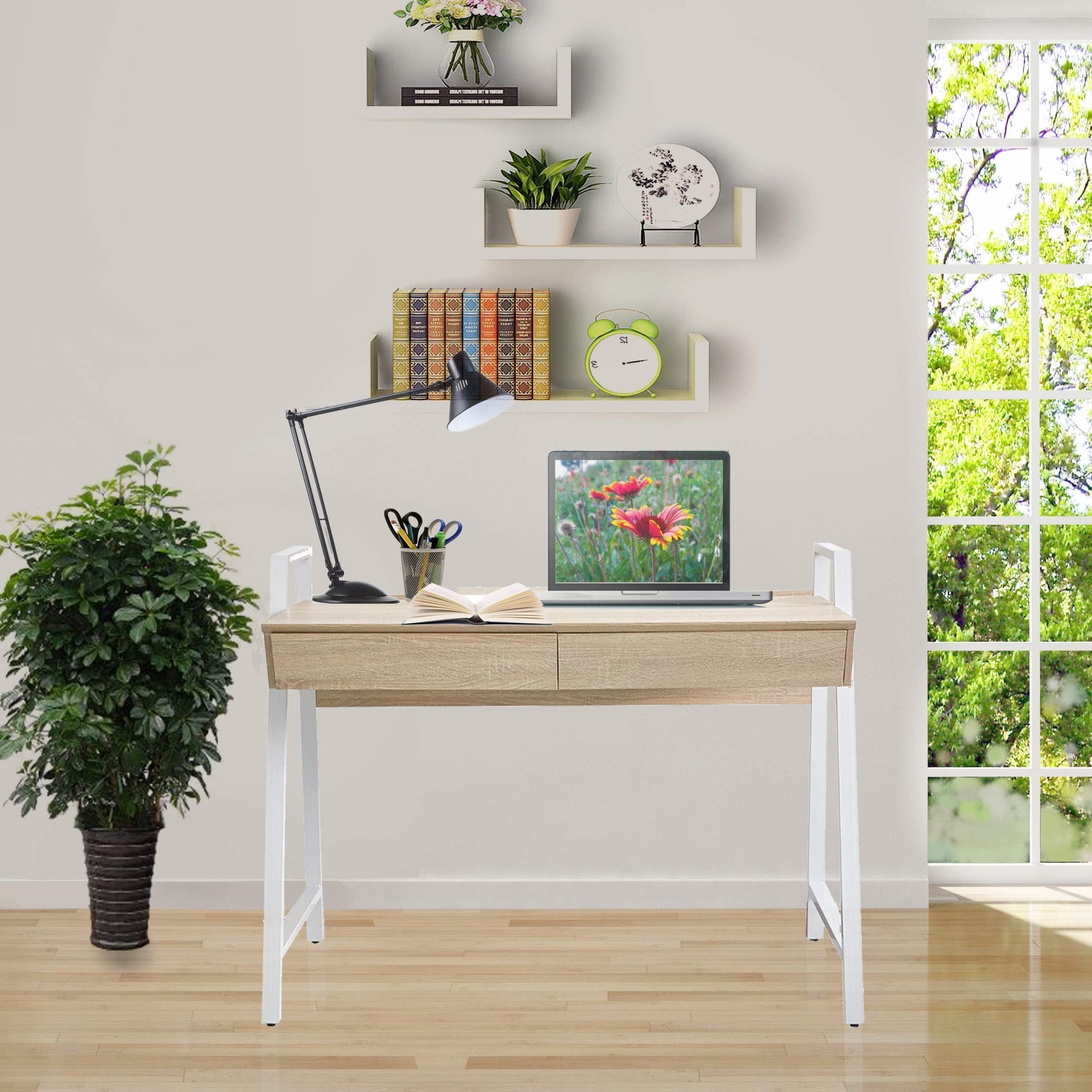 パソコンデスク live happily Amazon.com: Livebest Wood Computer Desk with Drawers for Small