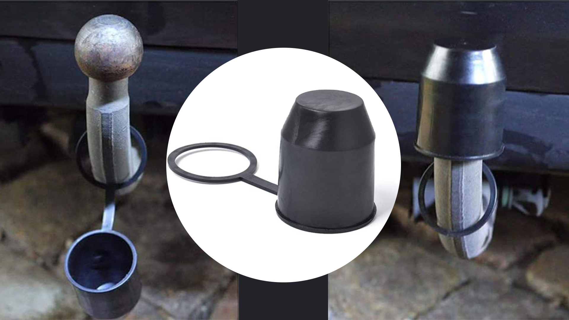 Tappo Di Protezione Per Gancio Di Traino - Diametro 50 Mm, Plastica ABS | Per Auto, Camper, Rimorchi, Nero - Foto 2