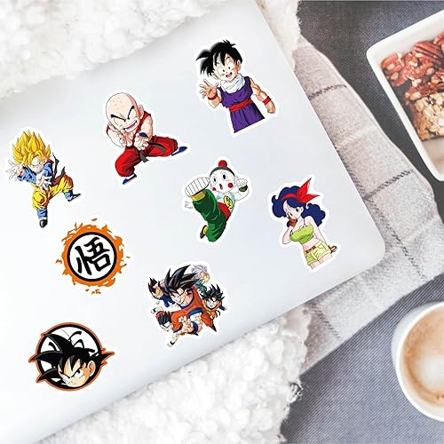 Miniatura 6 de 100 calcomanías de bola de dragón para niños y adolescentes vinilo impermeable Goku Anime Cartoon Decal para botellas de agua guitarra laptop