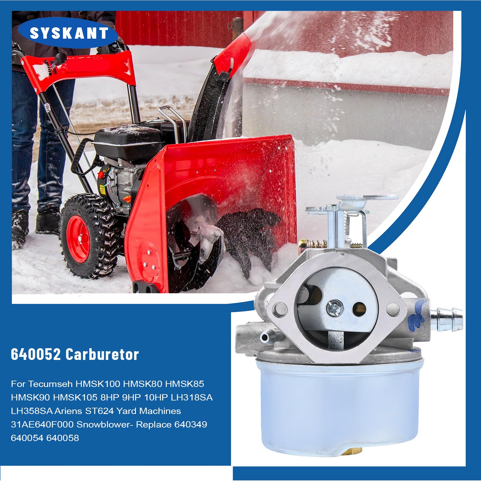 Amazon.com: SYSKANT 640052 Carburetor Compatible with Tecumseh