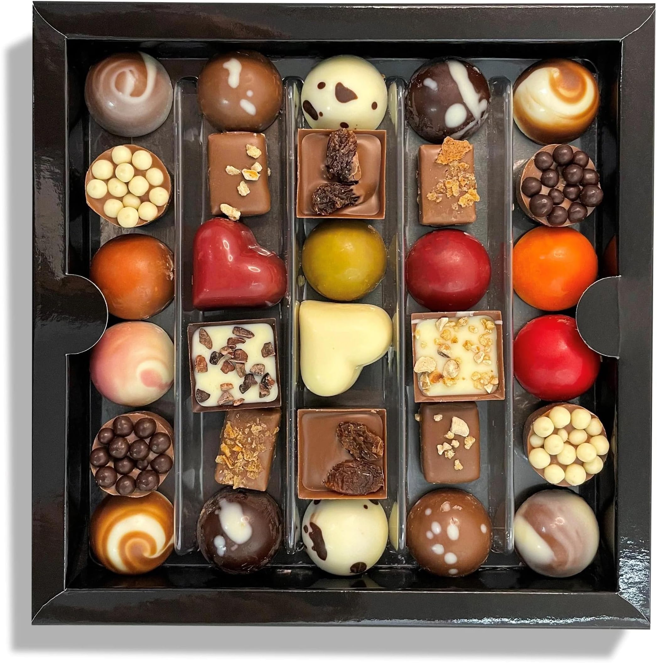 Andy Anand Belgian Luxury 30 Pcs Bonbon Truffles with Delectable Ganache, Gift Boxed Birthday, Valentine, Christmas, Mothers Day, Anniversary, Get Well, Wedding, Assorted Gourmet Food