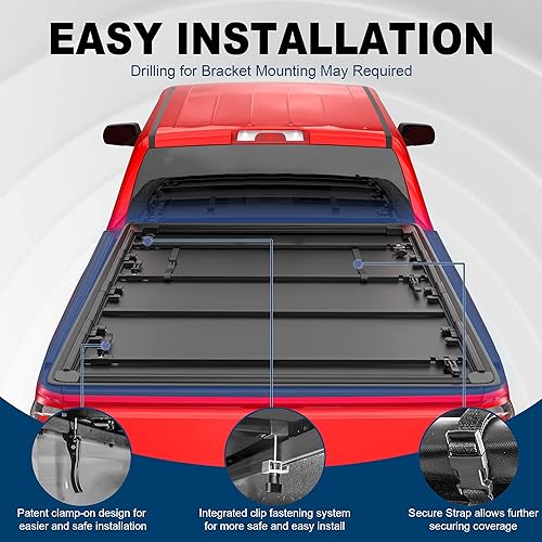 Vista 3 de MOSTPLUS - Cubierta de plataforma para camioneta plegable, compatible con Chevy Silverado/GMC Sierra 1500 2014-2019 (2019 solo Classic/Legacy)