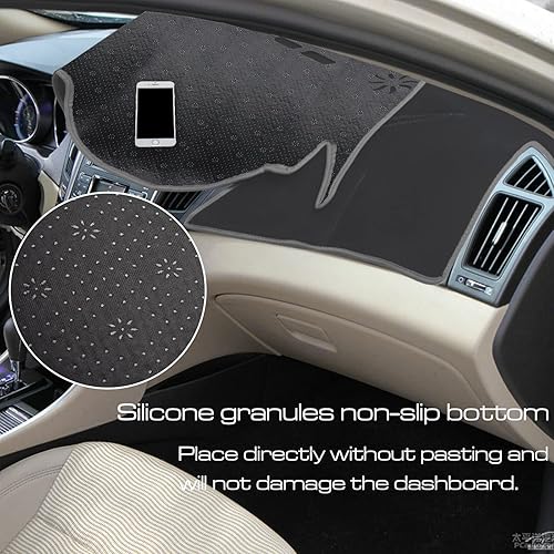 Miniatura 4 de SENSHINE para Hyundai Sonata 2011 2012 2013 2014 Funda para salpicadero, cubierta para consola central, tapete para salpicadero, alfombra, protector