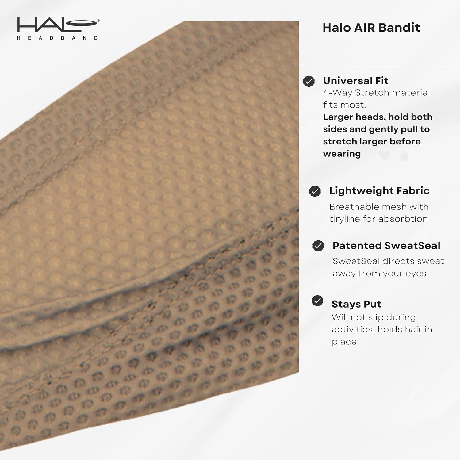 Halo Headband AIR Series-Bandit - 4" Wide Pullover Sweatband for Men and Women- Keeps Hair in Place and Sweat Off Your Face - Image 4