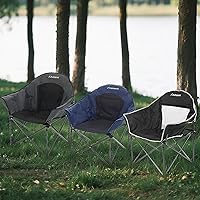 Vista 8 de Oversized Camping Chairs, Camp Chairs, Camping Chairs for Heavy People, Padded Outdoor Folding Moon Chairs with Extra Wide Seats, Lawn Chairs