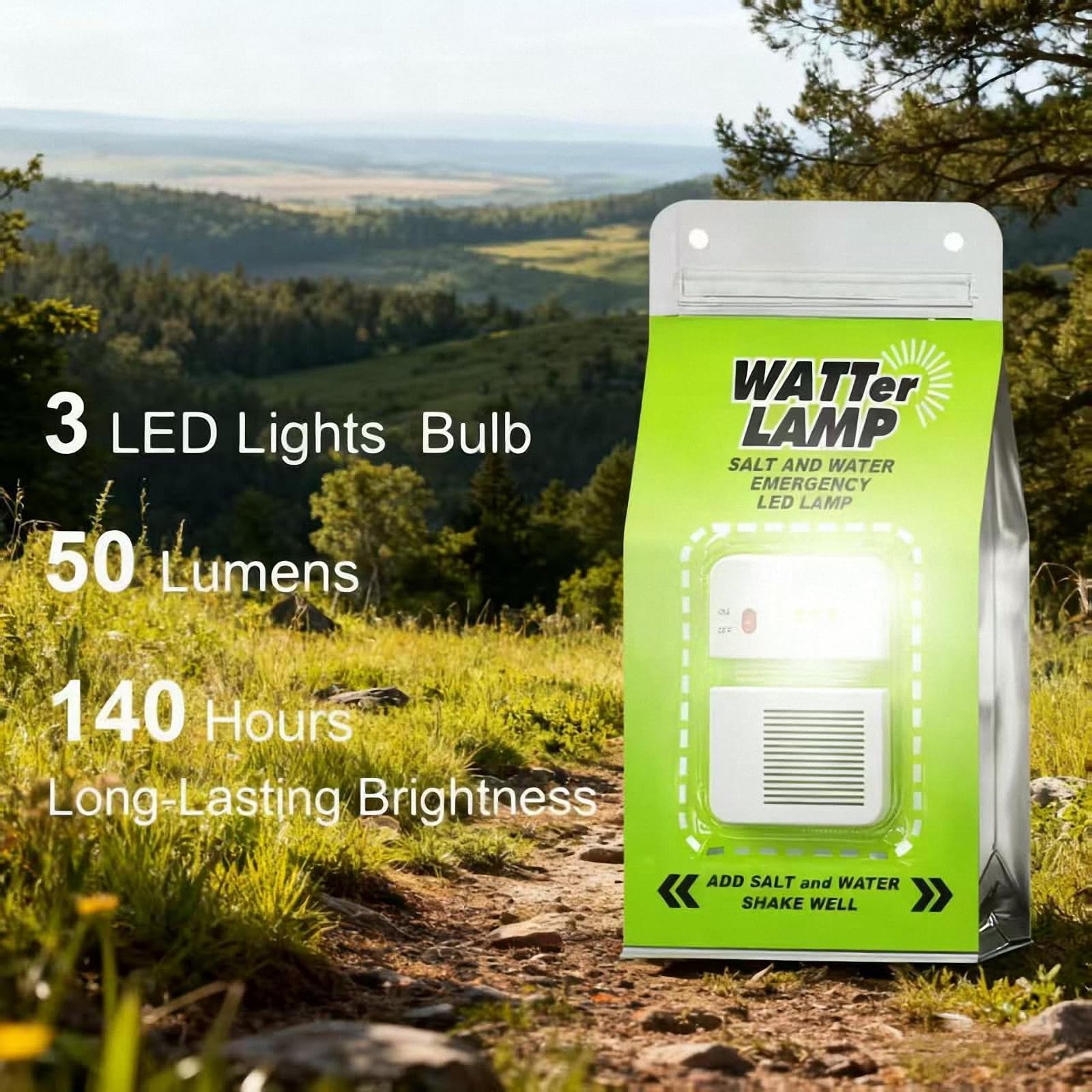 Lampe à Eau Salée Pliable à LED,Lampe de secours Sans Piles, Éclairage Extérieur Durable pour le Camping, Équipement de Survie Essentiel pour Les Pannes de，4Pcs