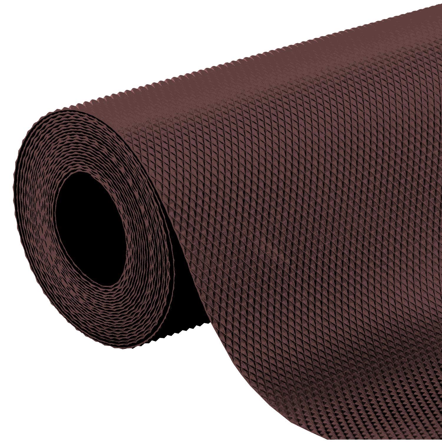 Kuber Industries Multipurpose Textured Super Strong Anti-Slip Mat Liner,Size 45X150 cm (1.50 Meter Roll, Brown) - CTKTC40215