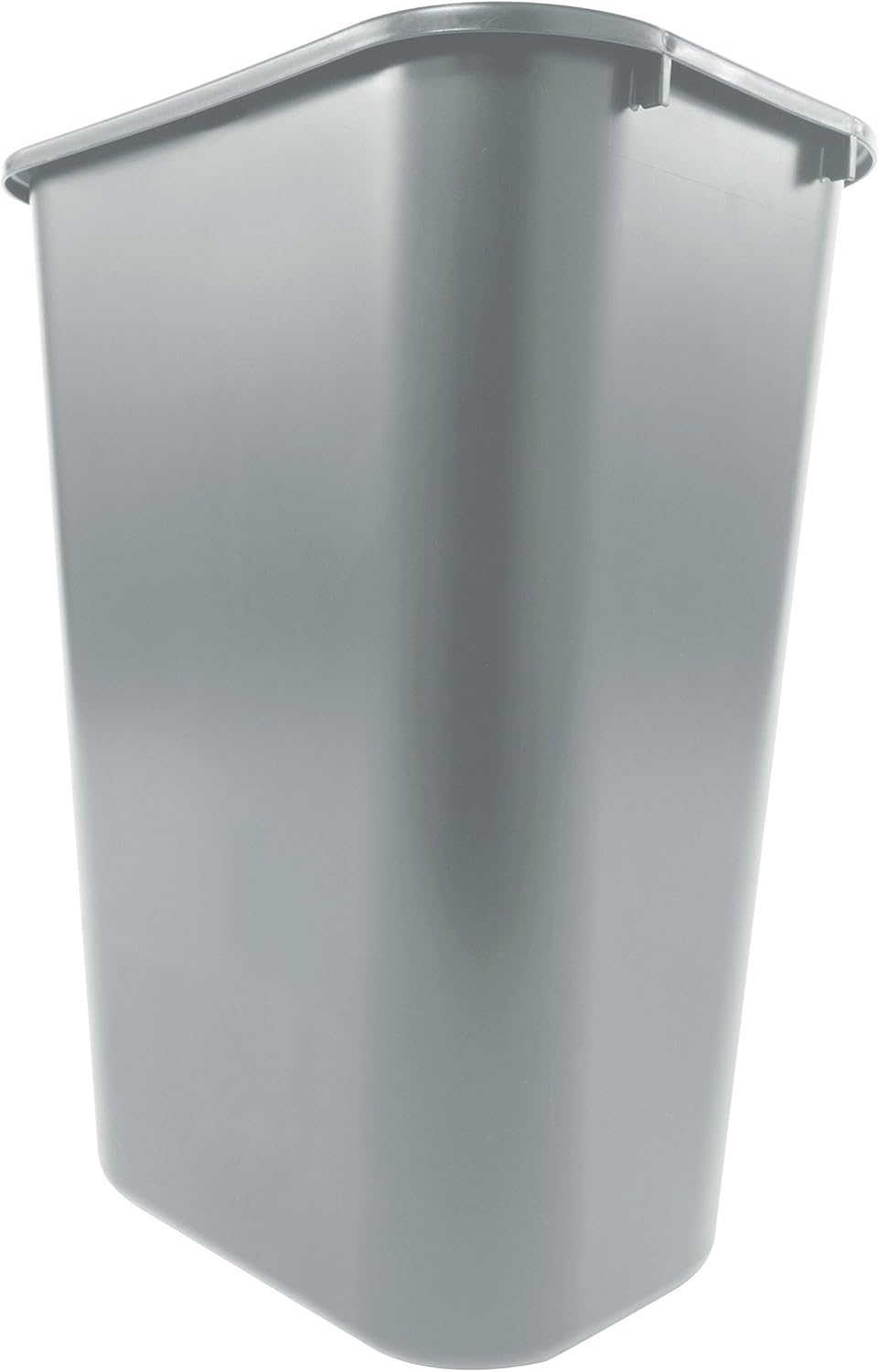 RUBBERMAID Soft Molded Plastic Wastebasket, Rectangular, 10.25gal, Gray (Case of 8)