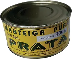 Manteiga Sem Sal Lata 300g - Laticinios Prata