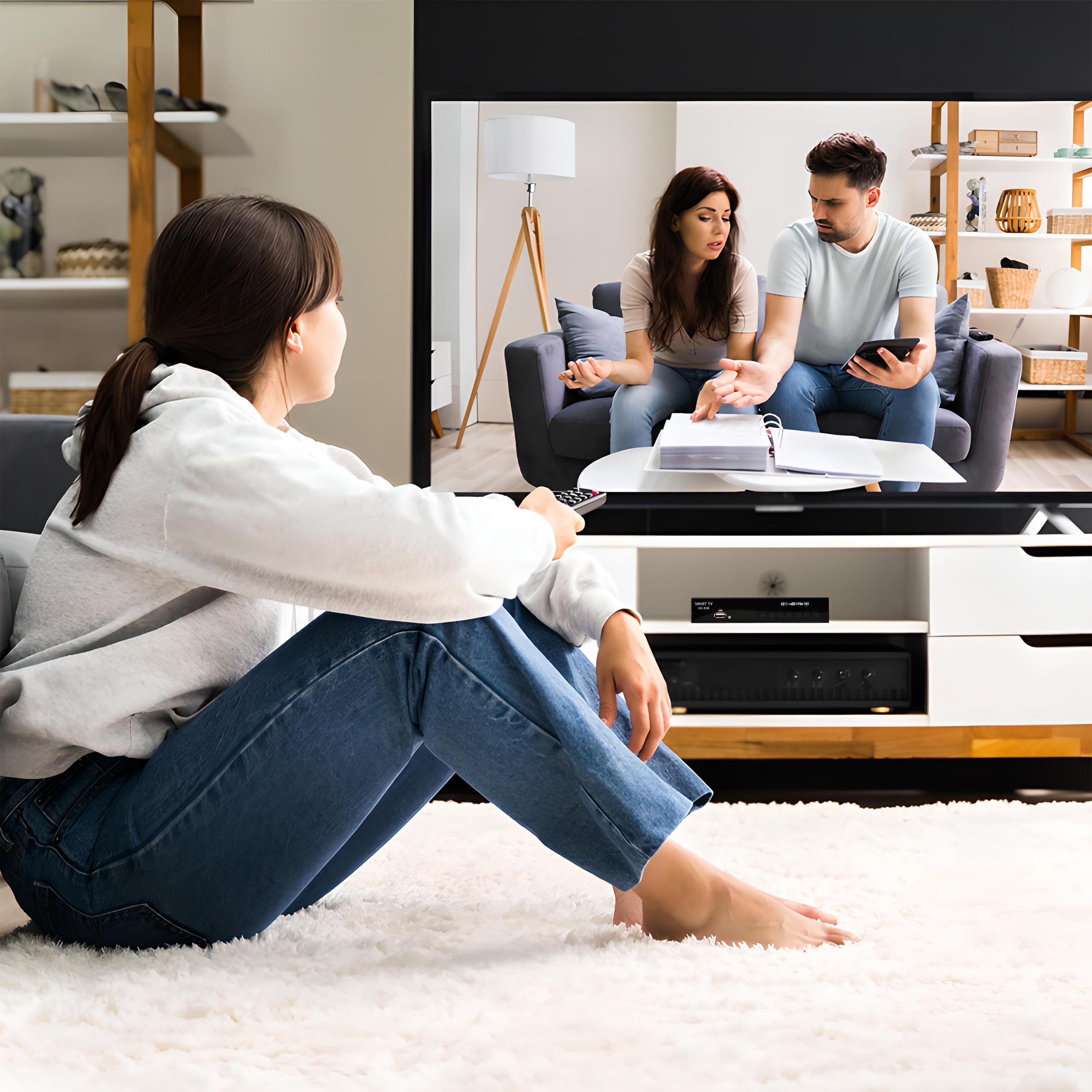 Retoo DVB-T2 Receiver, Tuner, Empfang Aller freien SD und HD, H.264, H.265, HDMI 1.4, 10bit HEVC, USB 2.0, LAN, Full-HD 1080p, Digital TV Kabelreceiver mit Fernbedienung Terrestrischer Decoder Schwarz