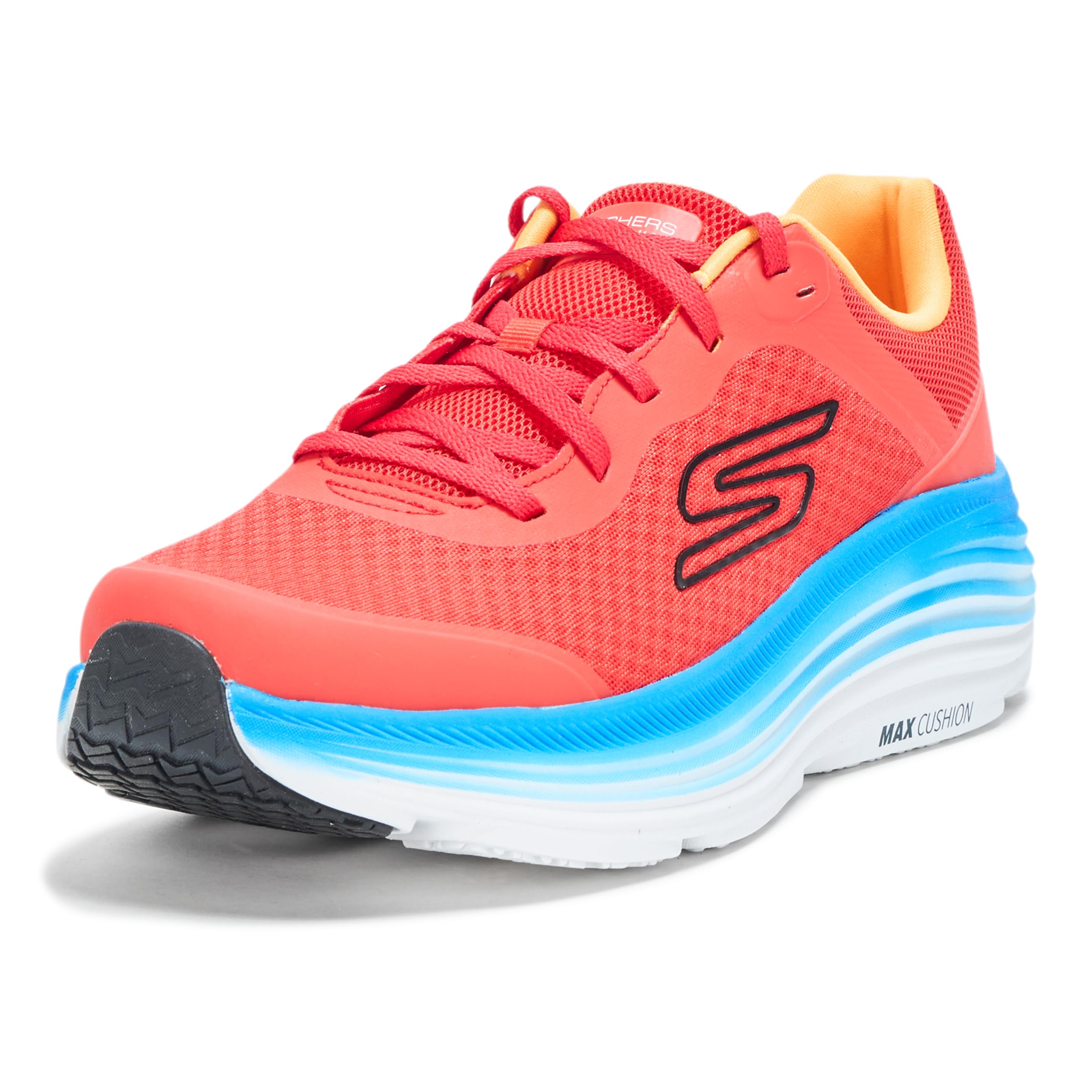 Skechers Men's Max Cushioning Endeavour Sneaker, Orange/Blue, 10.5