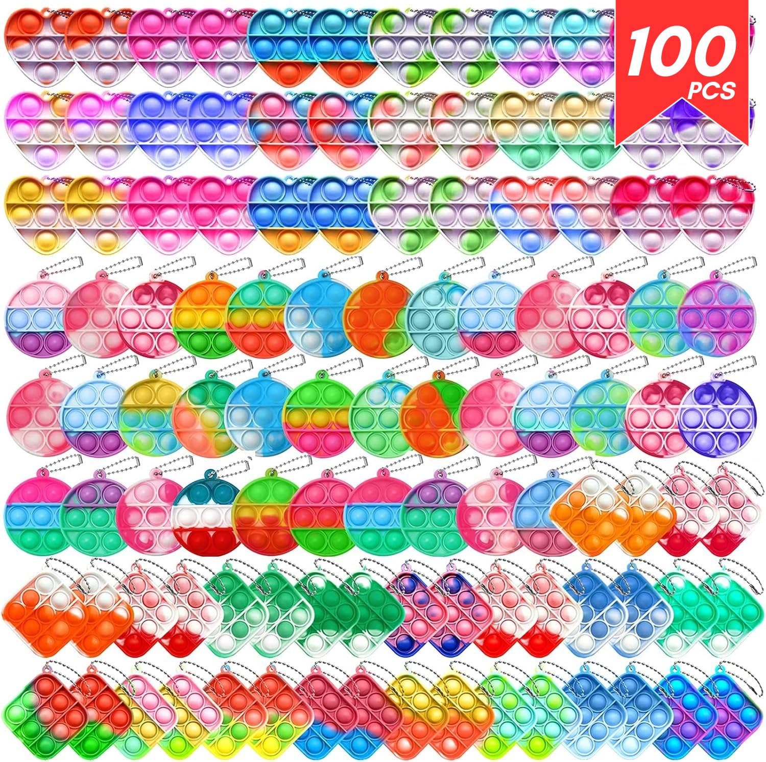 KOROKORO Fidget pop it | Kids Party Favors Fidget Toys | Mini Pop Fidget Keychain | Return Gifts | Prizes | Perfect to Gift (Keychains, 100) (B0CW1MVRYK) Amazon Price History, Amazon Price Tracker