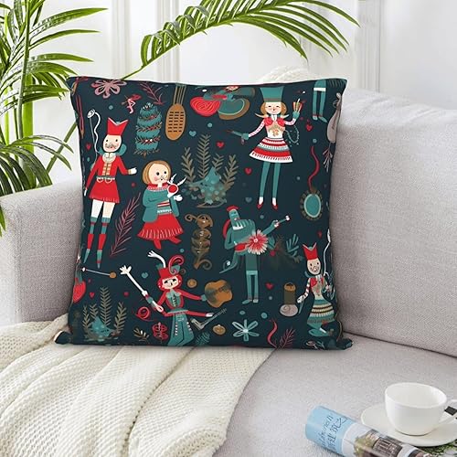 Miniatura 1 de Fundas de almohada decorativas de 20 x 20 pulgadas, fundas de almohada de doble cara para sofá de mujer, cascanueces de ballet, Navidad, baile,