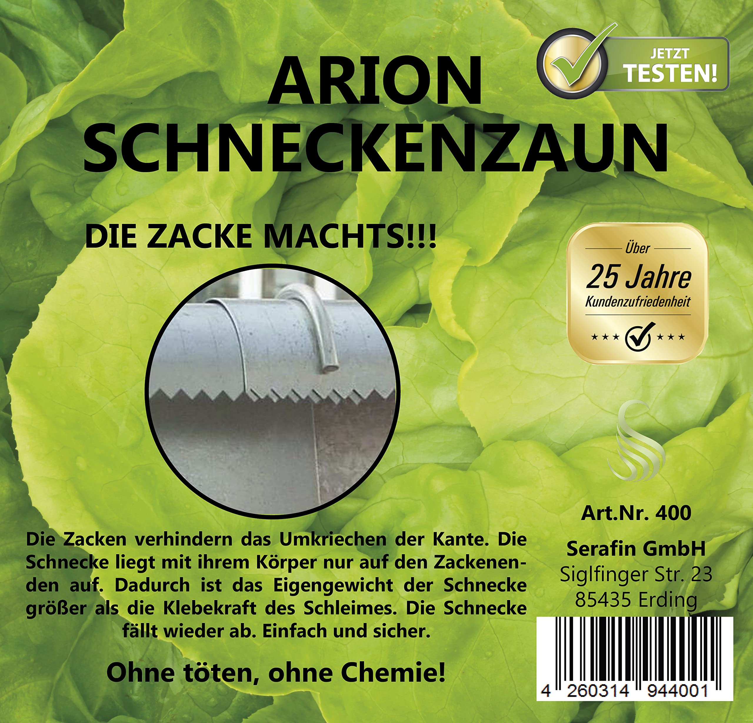 Serafin Arion Schneckenzaun STARTERSET | Schutz vor Schnecken | Schneckenabwehr Metall | Schneckenschutz giftfrei | Gartenbeet & Gemüsebeet | Der Zaun mit den Zacken