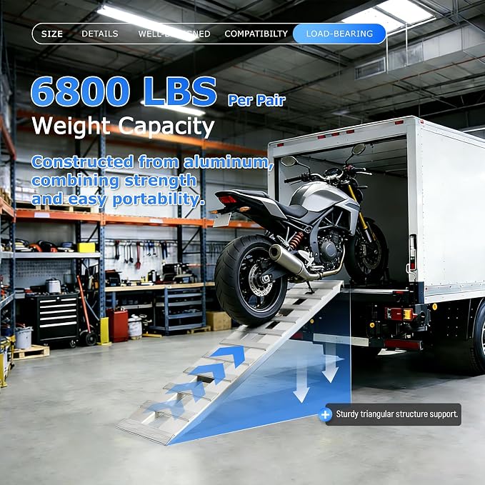 Rampas de remolque de aluminio 60 x 15 pulgadas miniatura 6