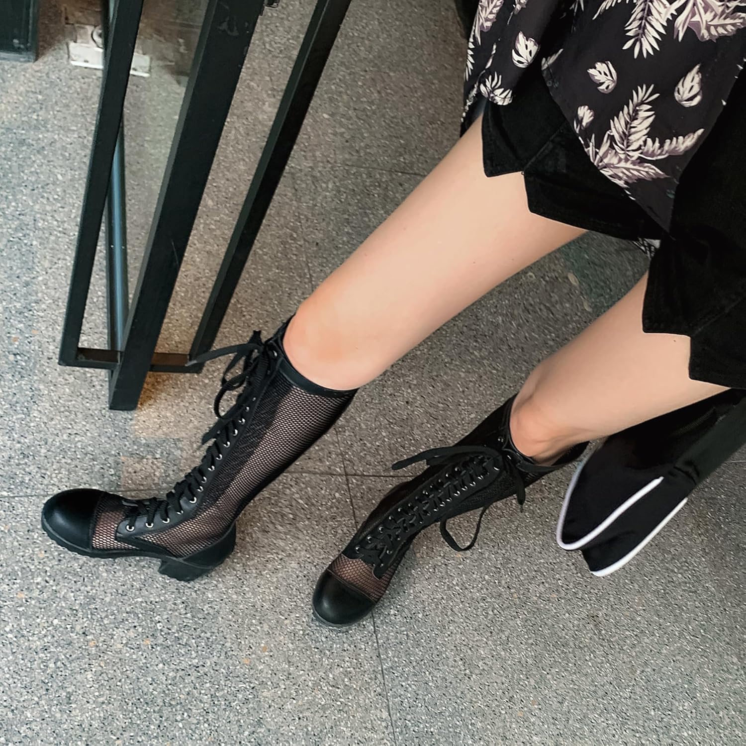 Gicoiz Women Comfort Lace Up Knee High Platform Military Boots