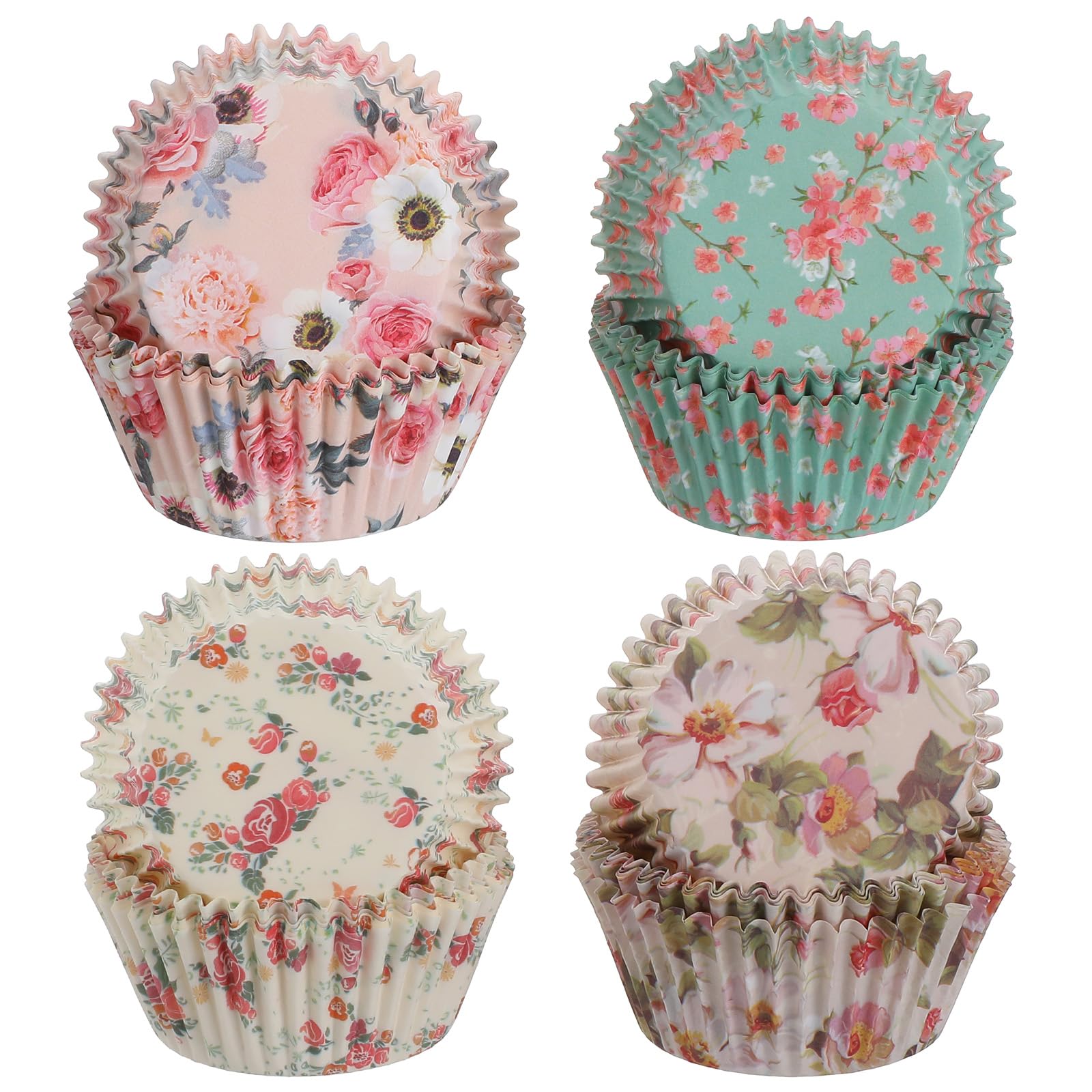 Cupcake Liners 100pcs Non-Stick & Non-Slip Paper Standard Muffin Cases Wrappers with Excellent Greaseproof Multicolor Natural Virgin Pulp Paper for Birthday Party Wedding Christmas