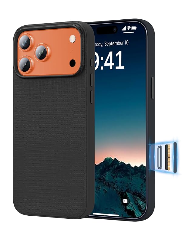 RIOBIO for iPhone 17 Pro Max Case TechWoven[Compatible with MagSafe][Camera Control Cover] Protective Premium Tech Woven Fabric, Slim Magnetic Phone Cover for iPhone17 Promax, Woven Black by RIOBIO - Used condition - US$10.93