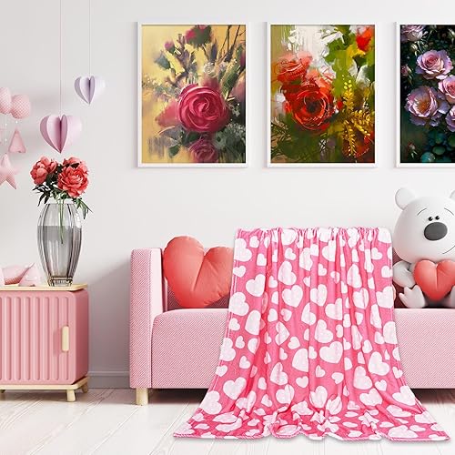 Miniatura 5 de JarThenaAMCS Manta mullida para el día de San Valentín, manta de franela decorativa suave y acogedora para el hogar, cama, sofá, silla, regalo, 50 x