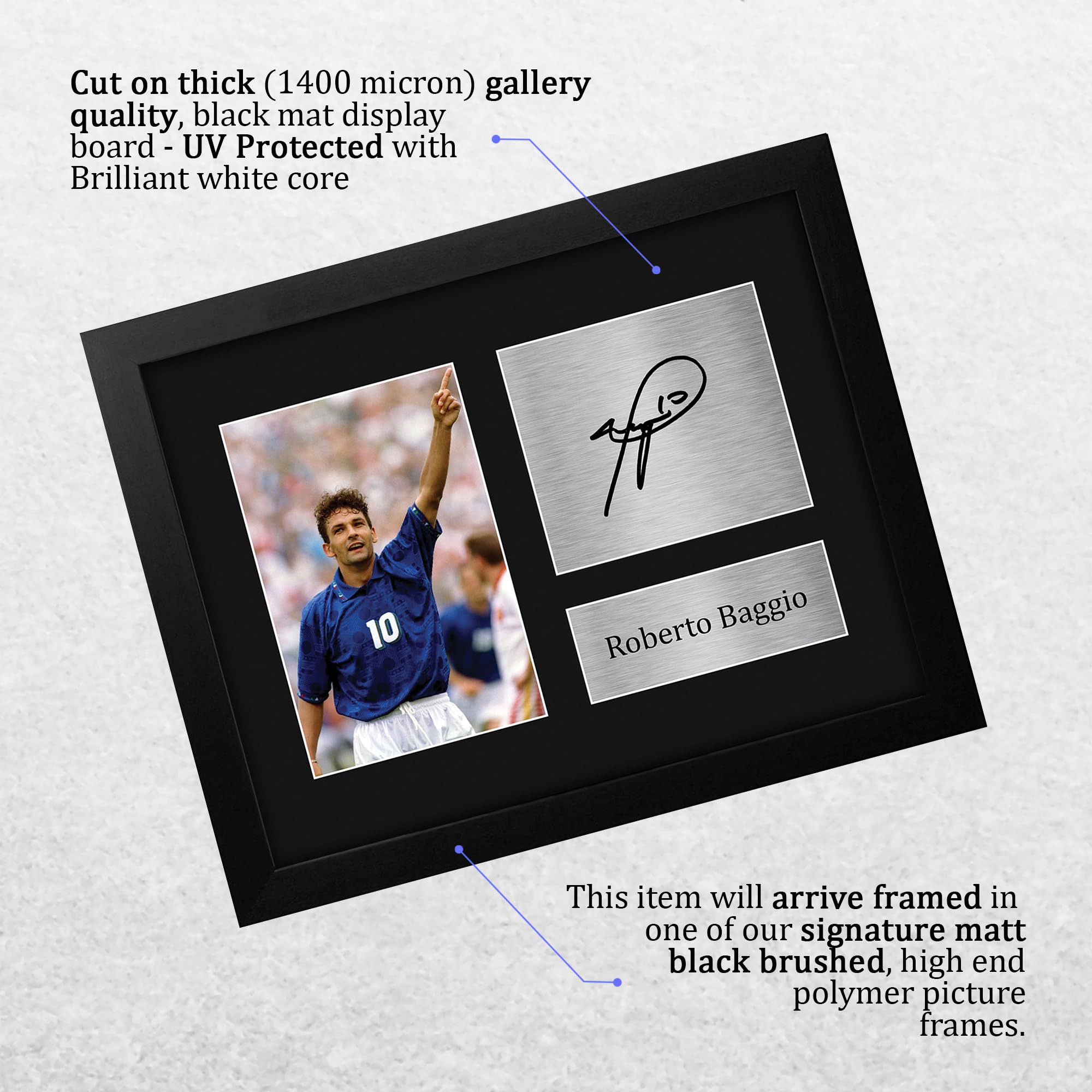 Amazon.com: HWC Trading Roberto Baggio Framed Gift Signed Printed