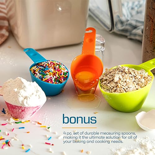 Miniatura 6 de Contenedores de almacenamiento de harina y azúcar (5.3L/4 unidades) grandes recipientes de arroz para la despensa de cocina, recipientes grandes de