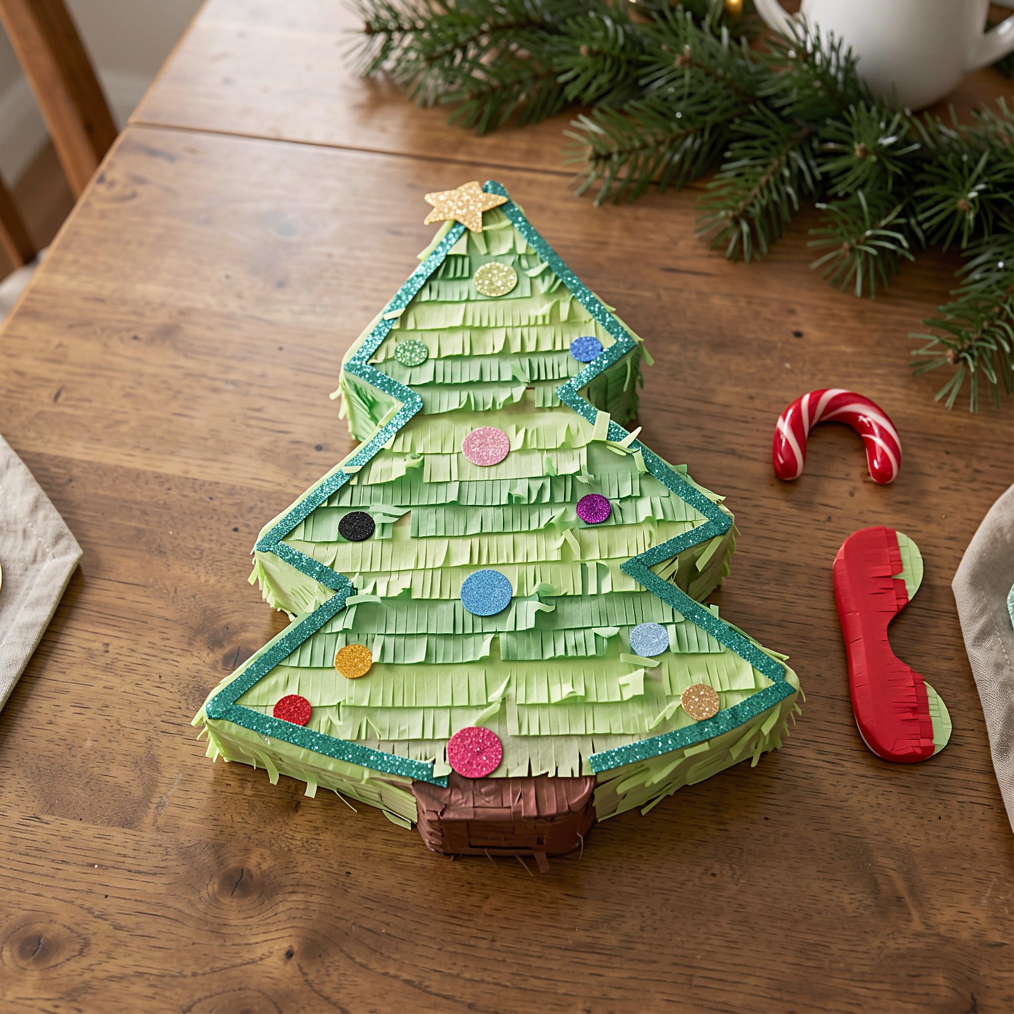 OUNONA 1 juego de piñata de árbol de Navidad de 45 cm de altura,