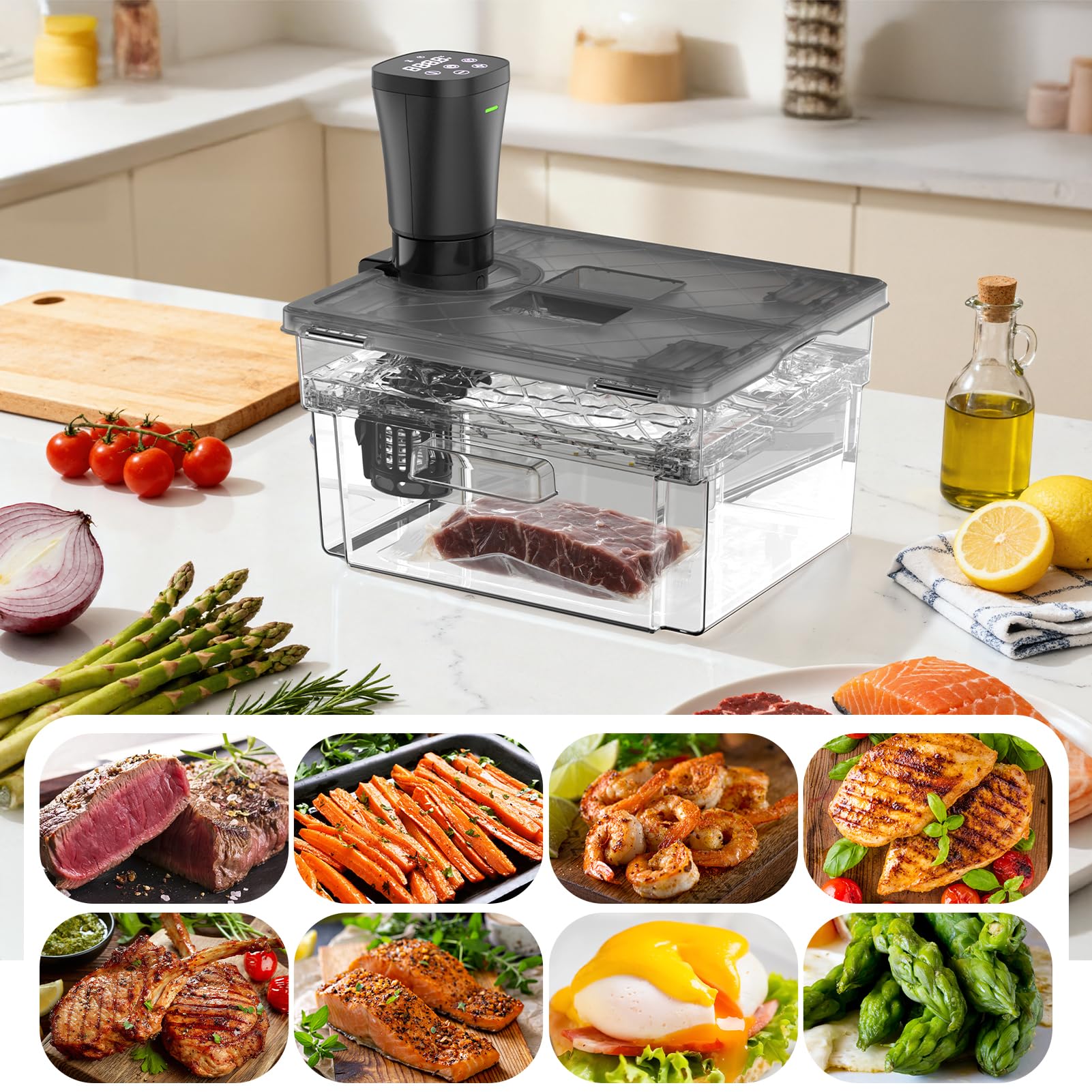 Sous Vide Garer Stick 1000W Präzisionskochtopf Immersion Zirkulator Mit Reservierungsfunktion, 360° Wasserzirkulation Sous Vide für die Küche
