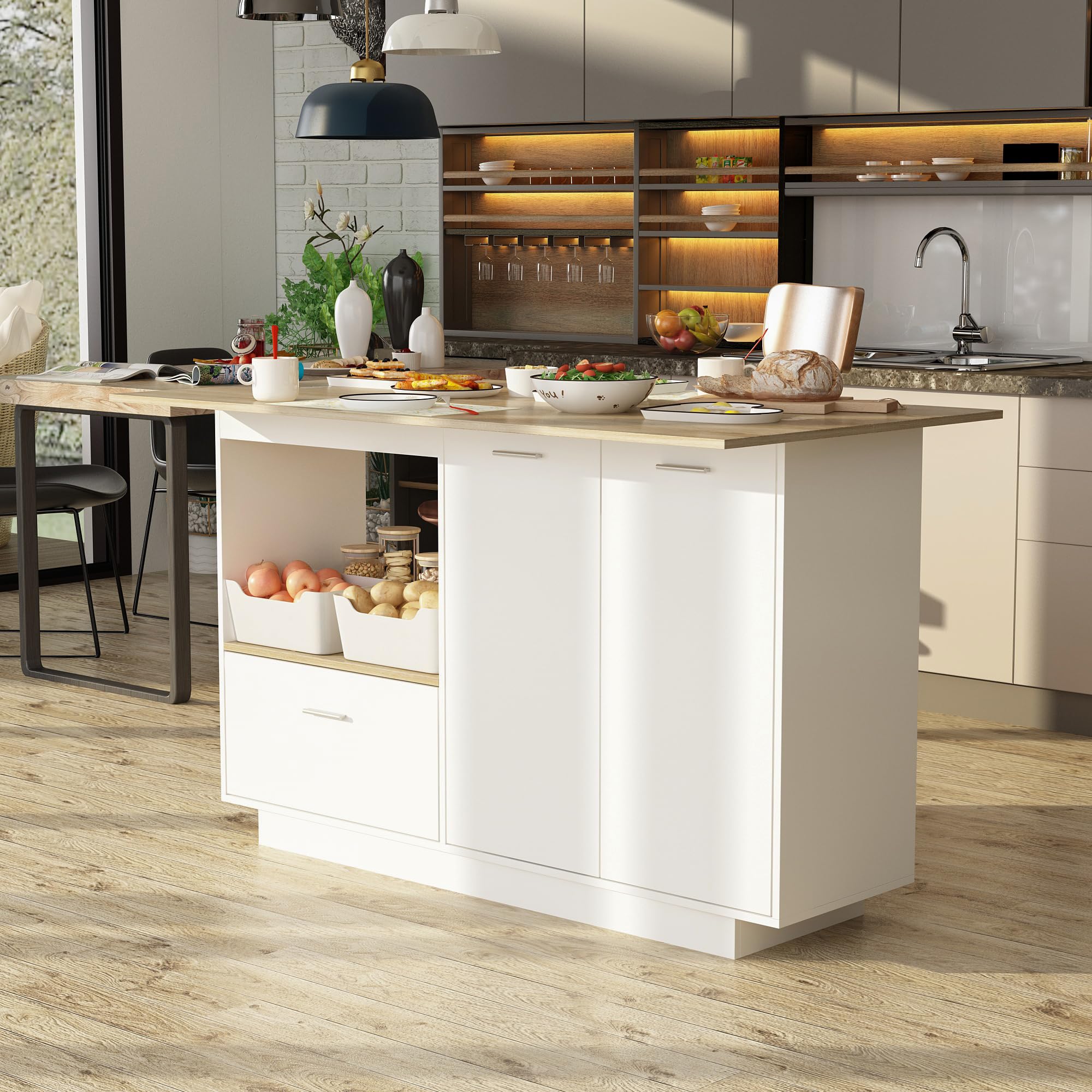 Kitchen Island With Storage Designs Cheshire Cream Painted Large