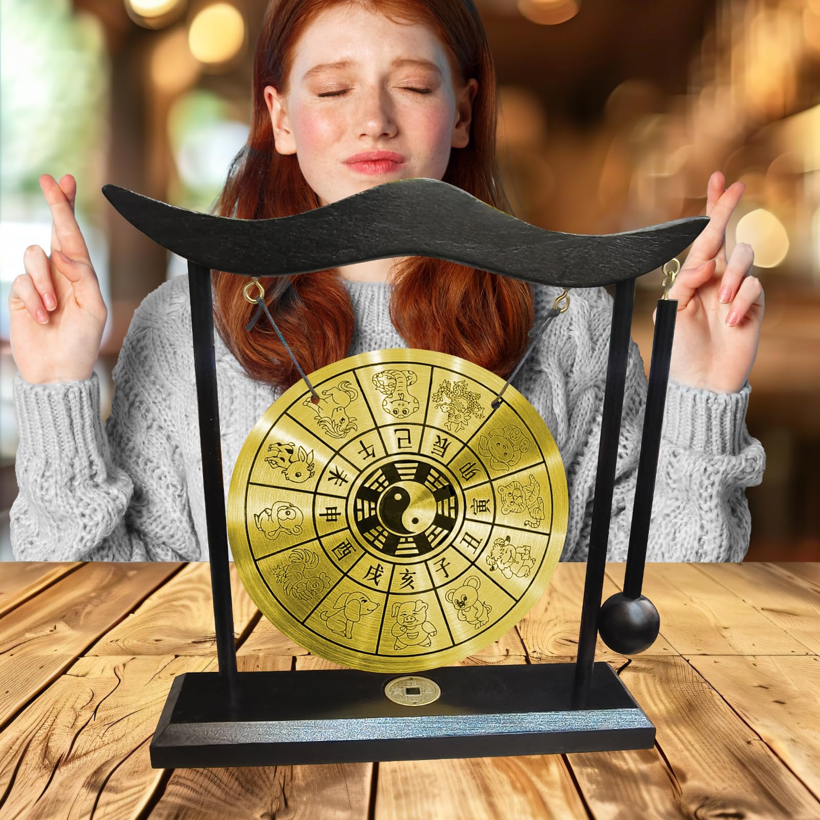 Feng Shui Gong, Messing, Schreibtisch, Zen-Kunst, Heimdekoration, Einweihungsparty, Glückwunsch