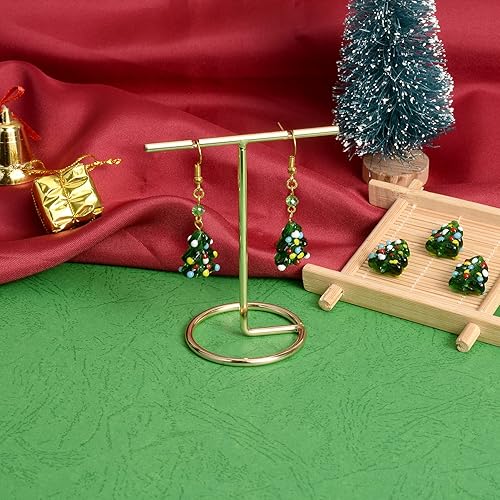 Miniatura 3 de Craftdady 20 cuentas verdes para árbol de Navidad, adornos de árbol de Navidad, cuentas de vidrio de lámpara, decoraciones de Navidad, abalorios