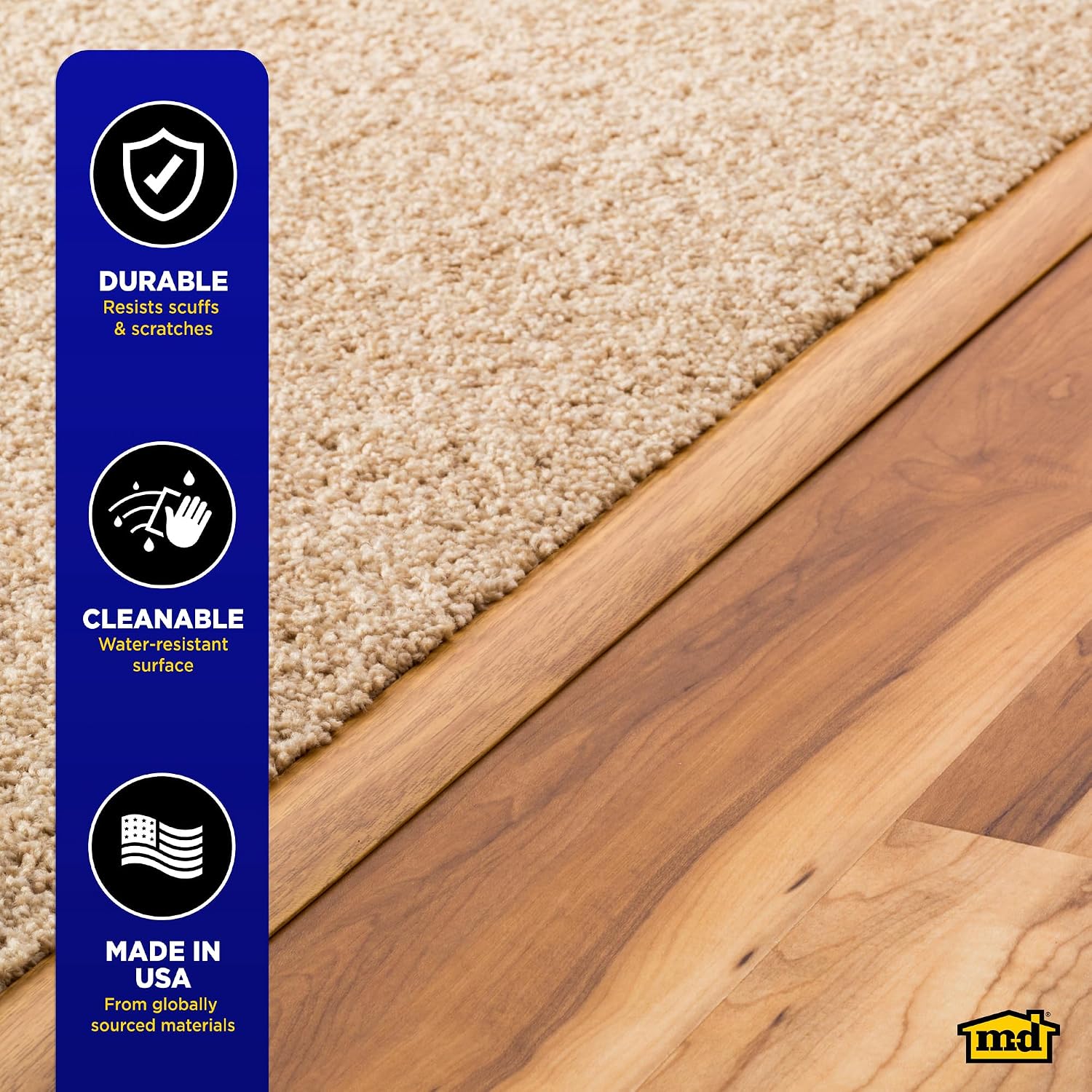 M-D Building Products 46145 1-1/2 in. X 72 in. Oak Aluminum Metal Decor® Multi Floor Transition