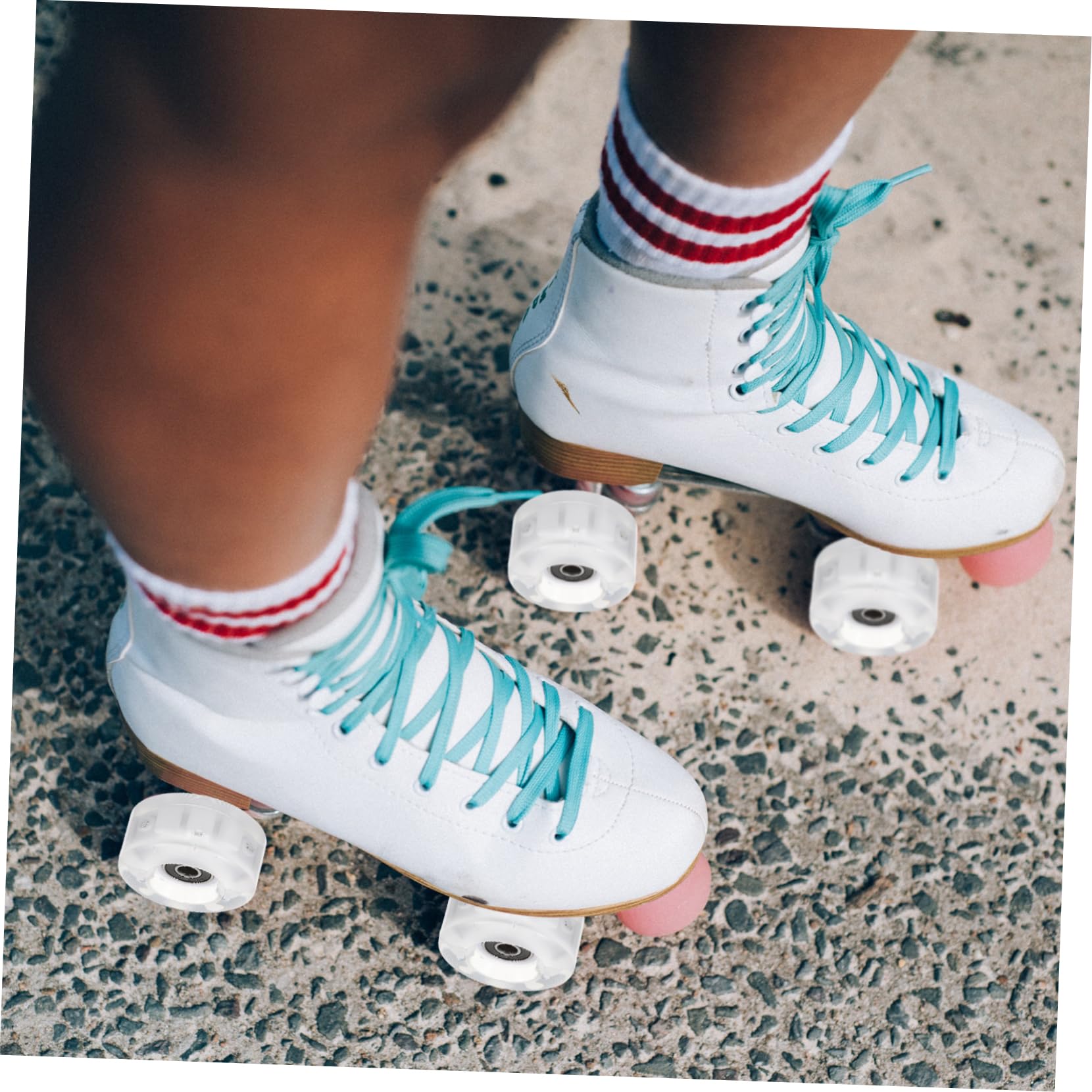 Balacoo 1Set Light Up Roller Skating Wheels PU Wheel Accessories for Skating Durable Flashing Design for Rough Surfaces for Adults