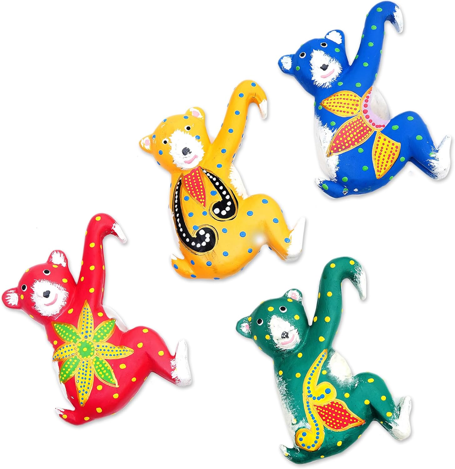 NOVICA Decorative Hanging Ornament from Indonesia 'Island Bears'