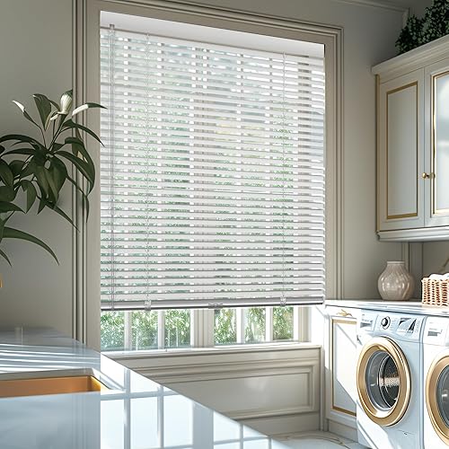 HOTSOON Mini persianas de aluminio, persianas de ventana sin cordón de 1 pulgada, persianas horizontales personalizadas cortadas a medida, persianas