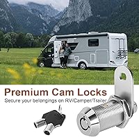 Vista 7 de Cam Locks - Cerradura de almacenamiento para autocaravana con llave igual, cilindro de 7/8 pulgadas que se adapta a un grosor máximo de puerta