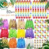 Hawaiian Luau Hula Skirts Decorations, Grass Skirts, Hawaiian Bracelet & Necklace for Tropical Beach Party Holiday Birthdays Party Favor Party Decorations Favors Supplies Multicolor