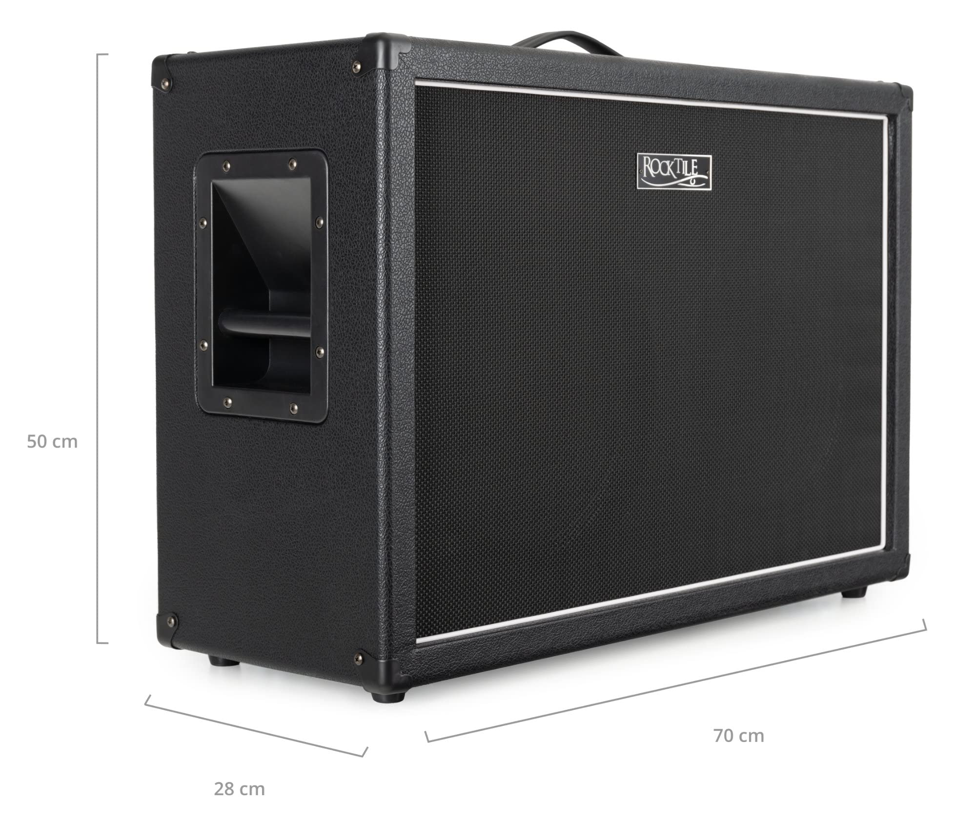 Rocktile GB212 Cassa per Chitarra - Cabinet per testate chitarra elettrica - 2x 12" speaker - Impedenza: 4, 8 o 16 Ohm - Potenza: 75 Watt Mono / 150 Watt Stereo - Ruote staccabili - Nero