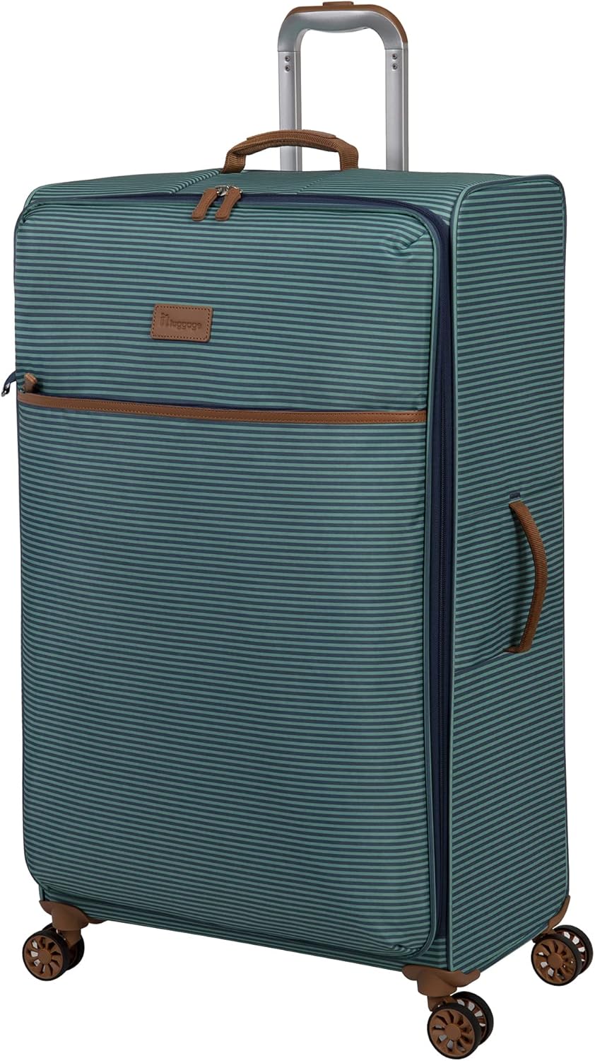 it luggage Beach Stripes 34" Softside Checked 8 Wheel Spinner, Teal-animated-img