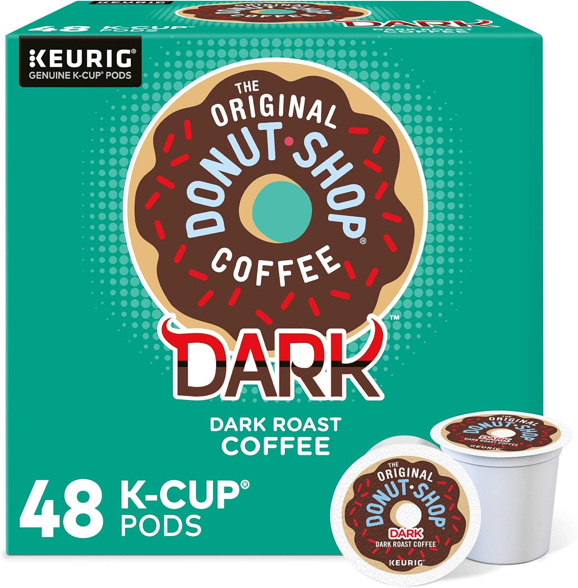 The Original Donut Shop Coffee Dark, Keurig Single Serve K-Cup Pods, Dark Roast Coffee, 48 Count