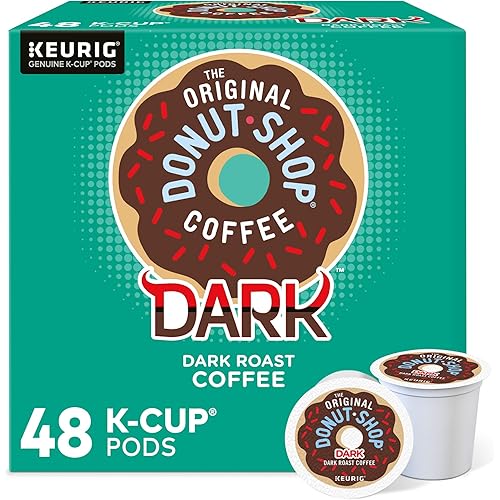 The Original Donut Shop Coffee Dark, Keurig Single Serve K-Cup Pods, Dark Roast Coffee, 48 Count