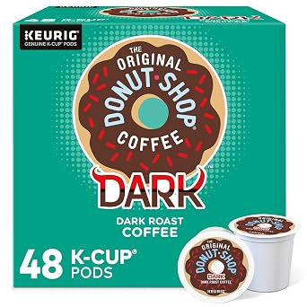 The Original Donut Shop Coffee Dark, Keurig Single Serve K-Cup Pods, Dark Roast Coffee, 48 Count