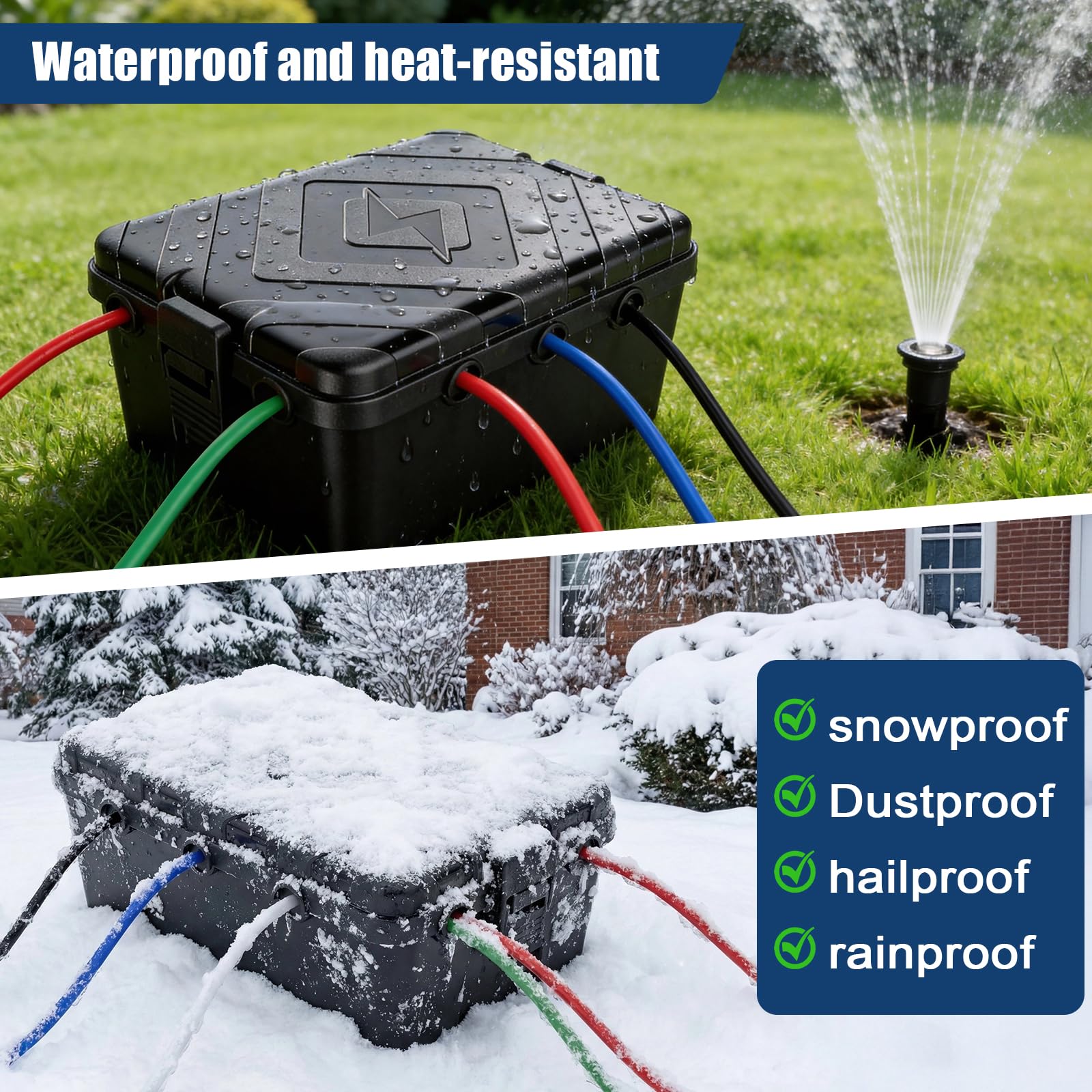 Caja Eléctrica Grande para Exteriores, Caja Eléctrica Impermeable IP54 Resistente al Agua, Accesorios para Electricidad, para Proteger Regletas, Enchufes 32x21x13cm