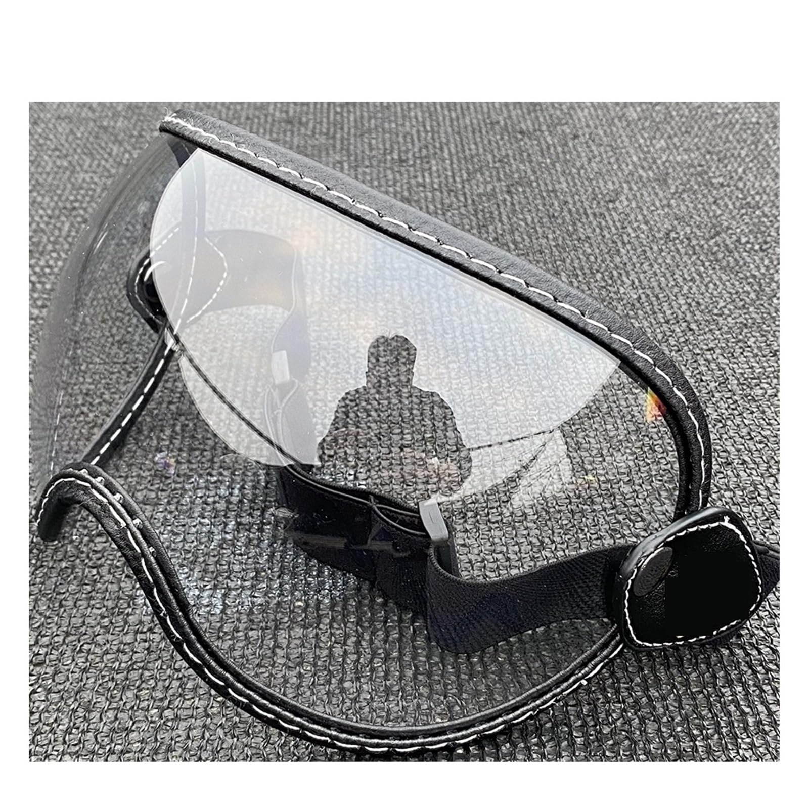 Visiera per casco Occhiali da moto Caschi semi-facciali Visiera a bolla Motociclismo Anti-UV Parabrezza Casco aperto colorato Lente protezione antipioggia antigraffio(Clear)