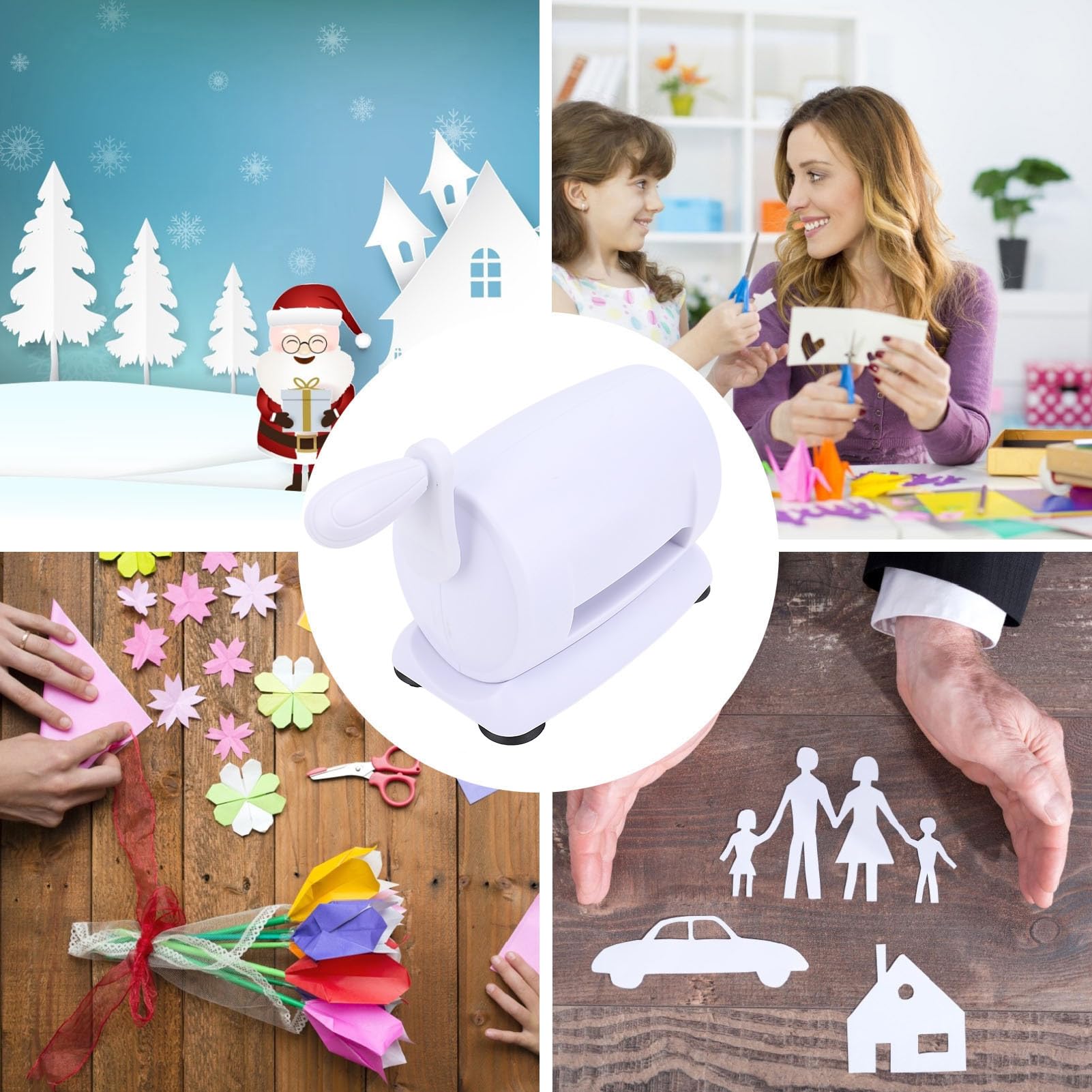 Ymiko DIY Cutting and Embossing Machine, Hand Embossing Machine, Manual Die Cutting Machine for Paper Card Craft Scrapbooking, Sturdy and Lasting with a Built in Suction System, Easy