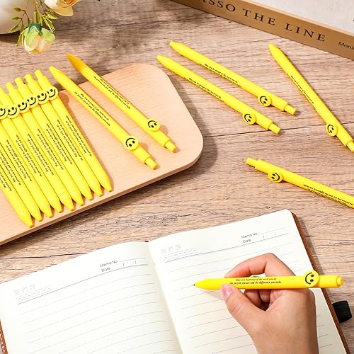 Vista 50 de Fuutreo 50 unidades de regalos de agradecimiento a los empleados, bolígrafos inspiradores, citas motivacionales, bolígrafos con cara sonriente