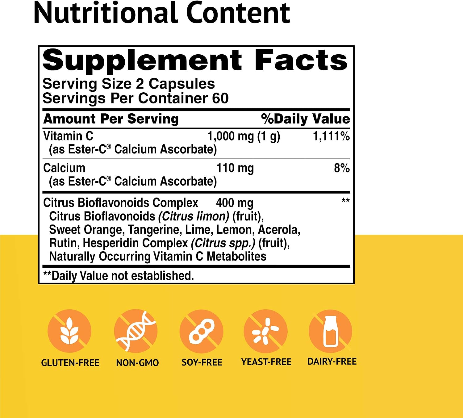Ester-C® 500 mg with Citrus Bioflavonoids Capsules 120 Count (Pack of 1)
