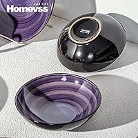 Vista 5 de Sonoma - Juego de vajilla de cerámica de 16 piezas, exterior negro + interior con pintura de mano