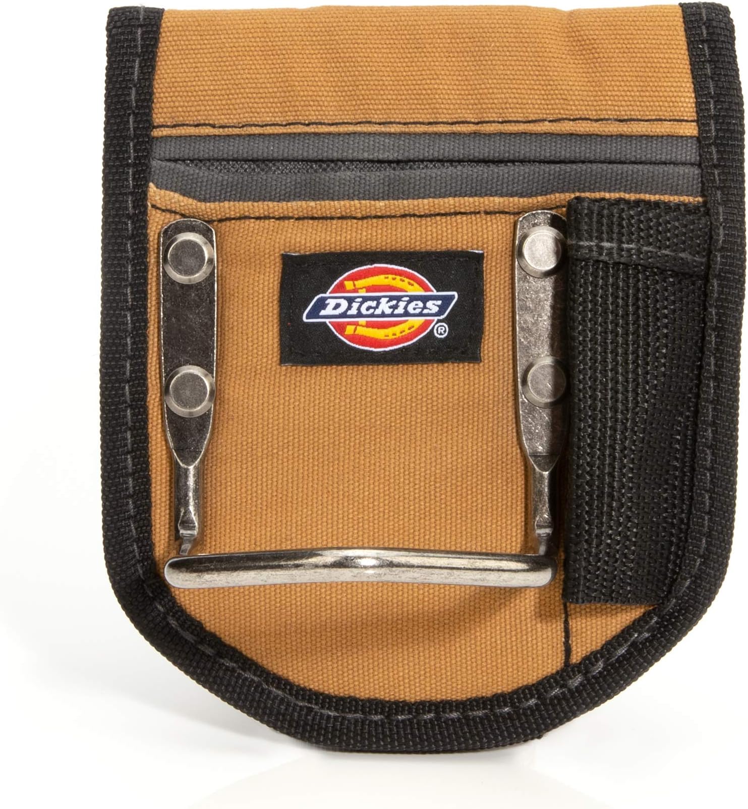 2-Compartment Hammer Holder for Tool and Work Belts, Durable Canvas, Includes Tool Loop and Pocket, Fits up to 4.5-inch Belts, Tan/Grey