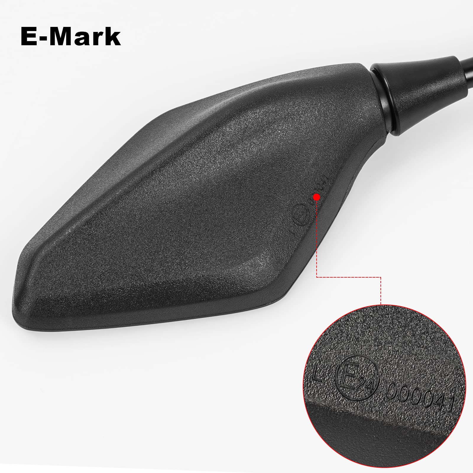 Rétroviseur Universel Pour Moto Et Scooter - Certifié E-mark - Lentille Verre 142 Mm - Embase 7/8" - Filetages M10 Et M8 Inclus - 9
