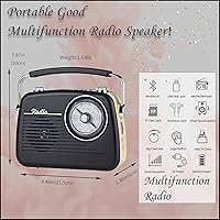 Vista 2 de Radios portátiles AM FM SW, receptor de transistor retro de recepción fuerte, altavoz Bluetooth, enchufe de corriente alterna en la pared, funciona